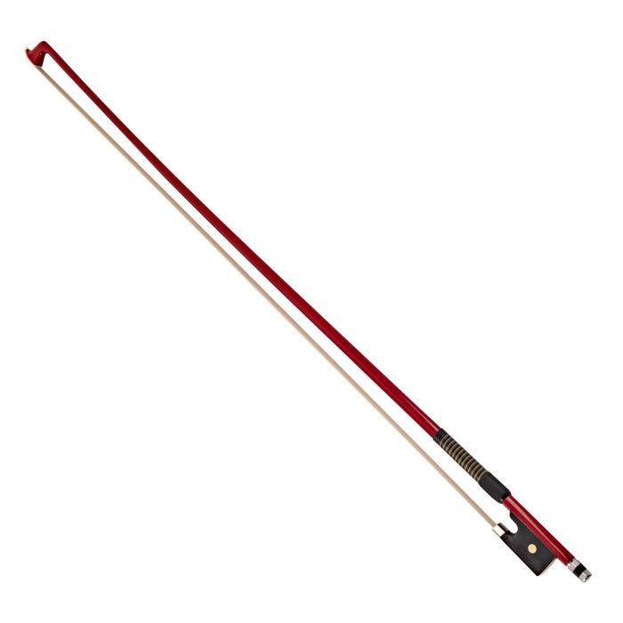 P & H Violin Bow Red Fibreglass Natural Hair 1/8