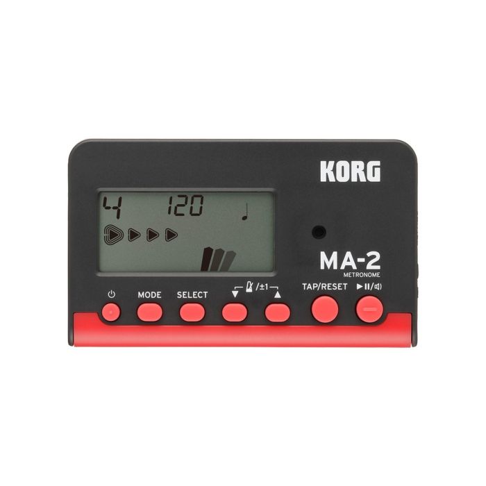 Korg Multi-Function Digital Metronome Black/Red front view