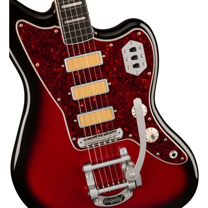 Fender Gold Foil Jazzmaster EB Candy Apple Burst, body closeup