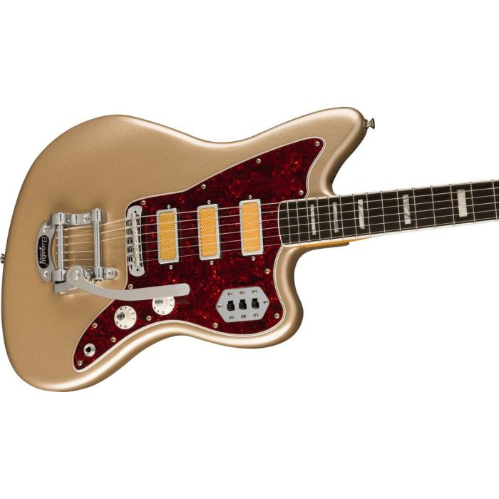 Fender Gold Foil Jazzmaster EB Shoreline Gold, angled view