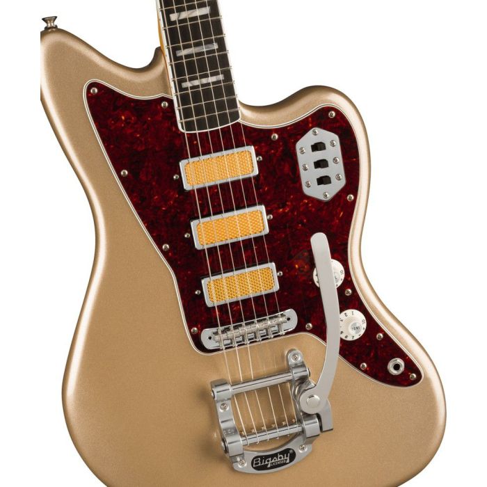 Fender Gold Foil Jazzmaster EB Shoreline Gold, body closeup