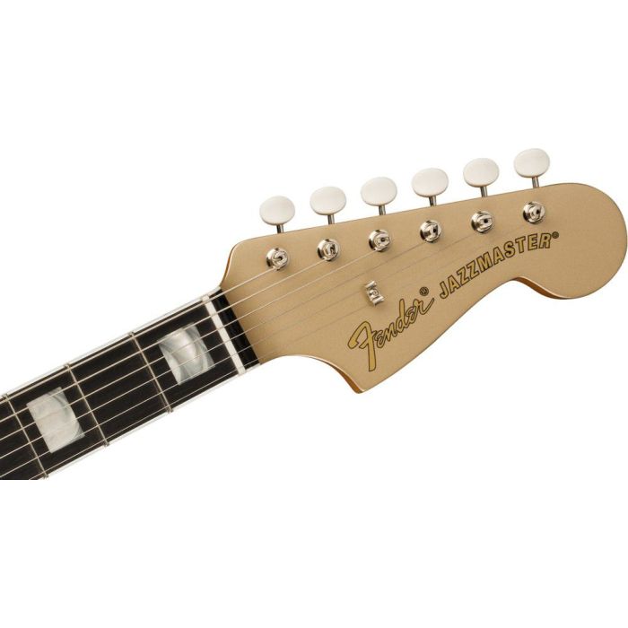 Fender Gold Foil Jazzmaster EB Shoreline Gold, headstock front