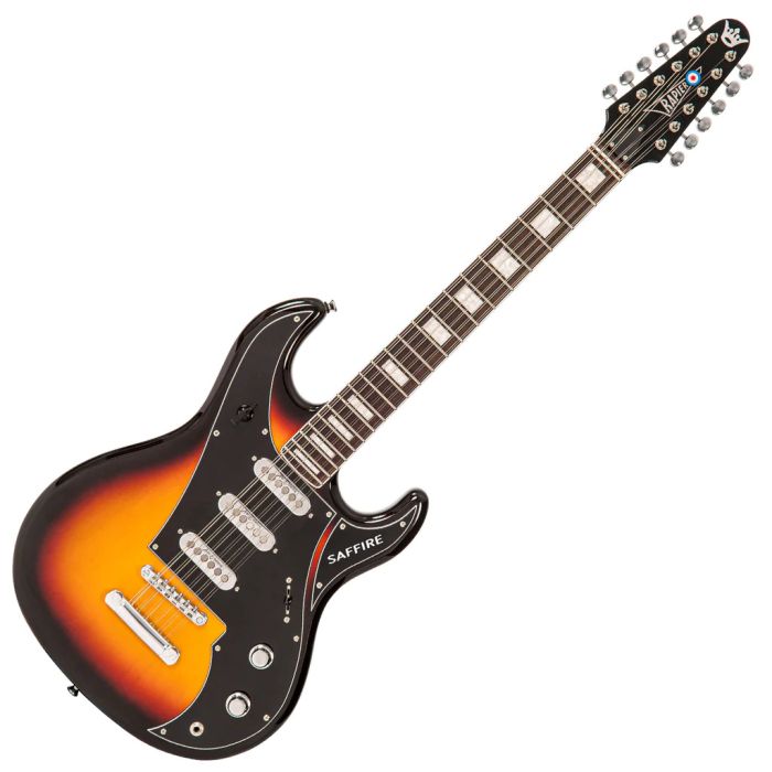 Saffire 12 Electric Guitar 3 Tone Sunburst, front view