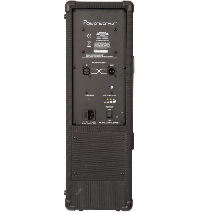 Powerwerks 40W Tower PA Battery Powered Back