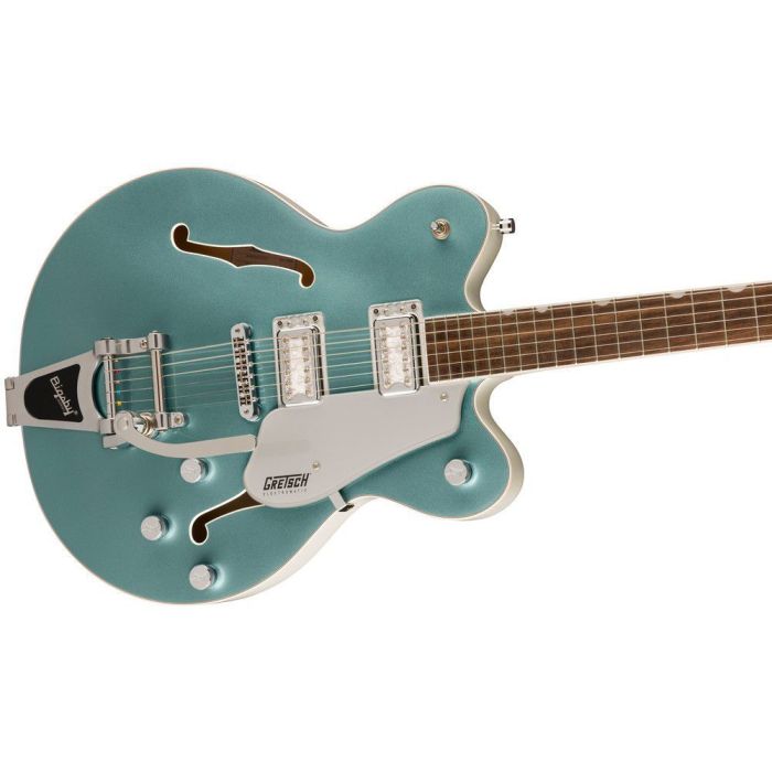 Gretsch G5622t 140 EMatic 140th DBL Platinum CB w Bigsby IL 2T Stone Plati, angled view