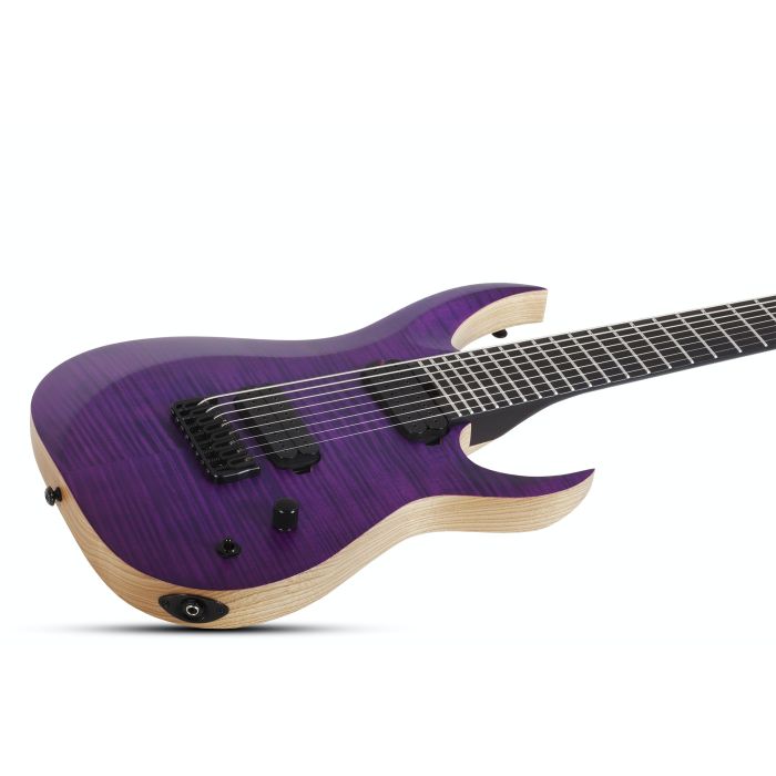 Scheter John Browne Signature TAO-8 Satin Transparent Purple body angle