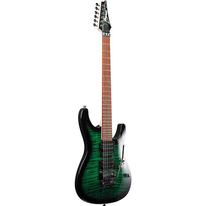 Ibanez KIKOSP3 Kiko Loureiro Signature Guitar, Trans Emerald Burst Angled