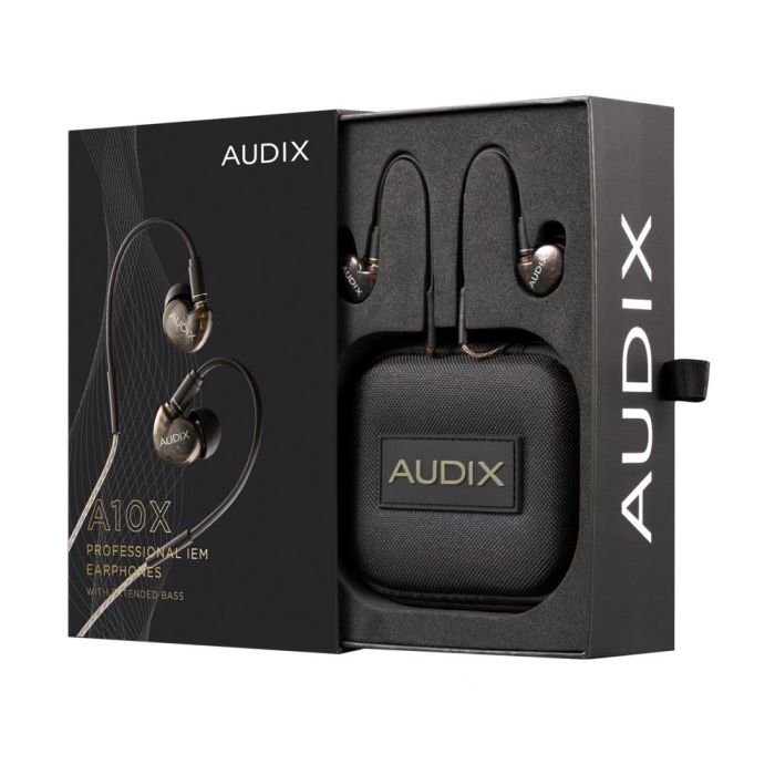 Audix A10X Pro Studio Earphones with Extended Bass Response in box