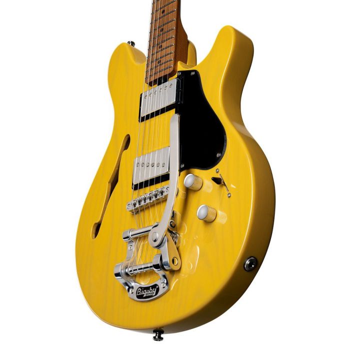 Sterling By Music Man Valentine Butterscotch Mn, angled view