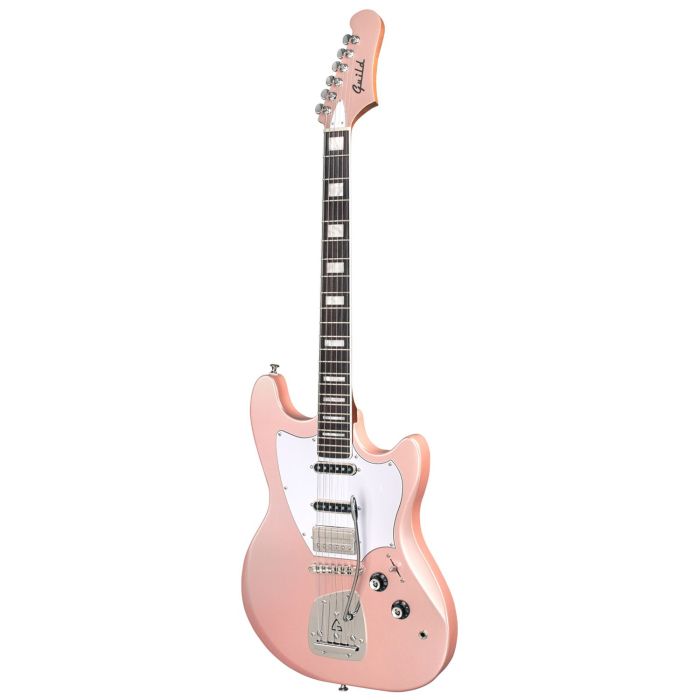 Guild Surfliner Deluxe Rose Quart Metallic Electric Guitar, front view