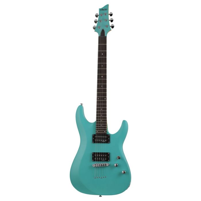 Schecter C-6 Deluxe Satin Aqua front