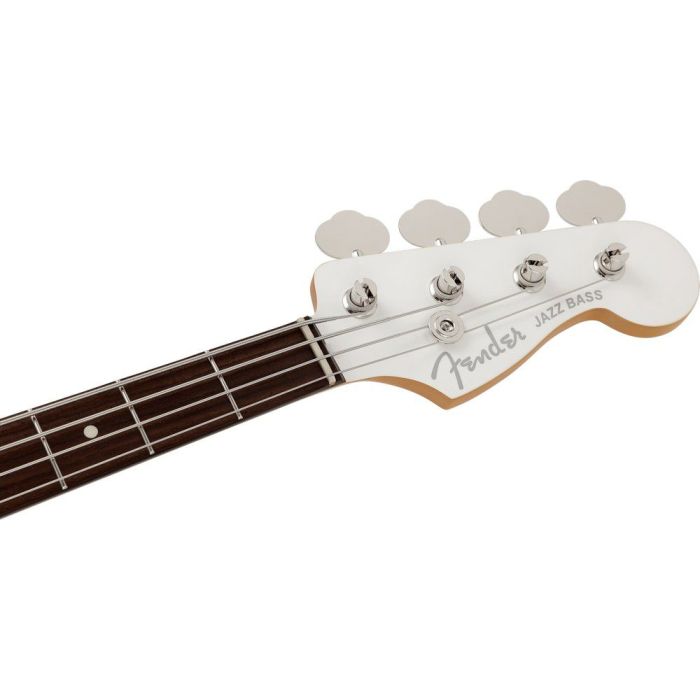 Fender Ltd Ed Made In Japan Elemental Jazz Bass HH RW Nimbus White, headstock front