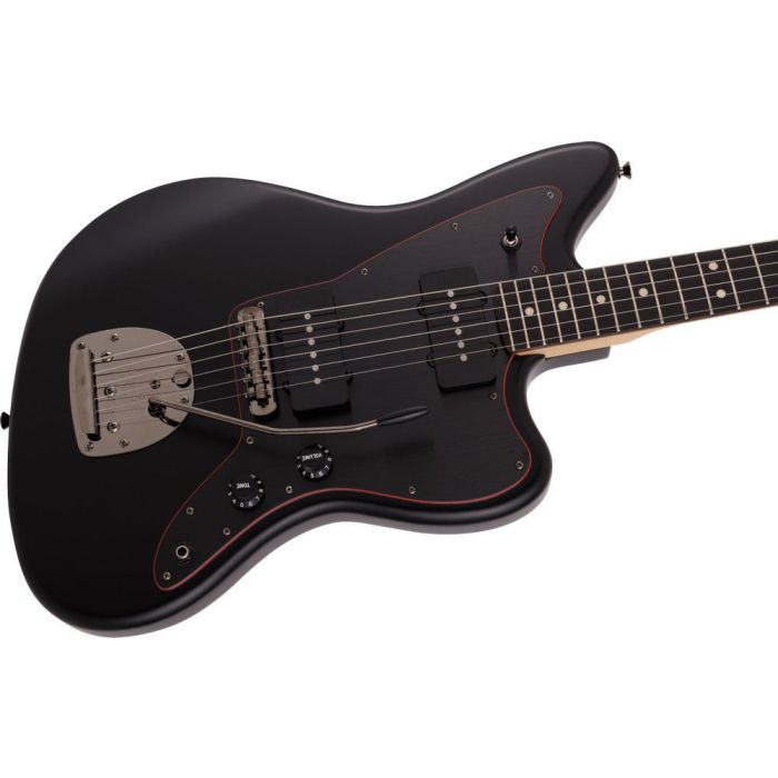 Fender Ltd Hybrid II Jazzmaster RW Noir Black angled view