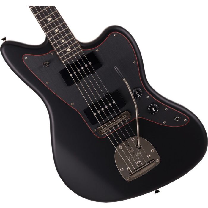 Fender Ltd Hybrid II Jazzmaster RW Noir Black body closeup