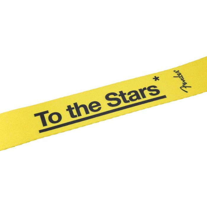 Fender Tom Delonge To The Stars Strap Graffiti Yellow, Writing Closeup