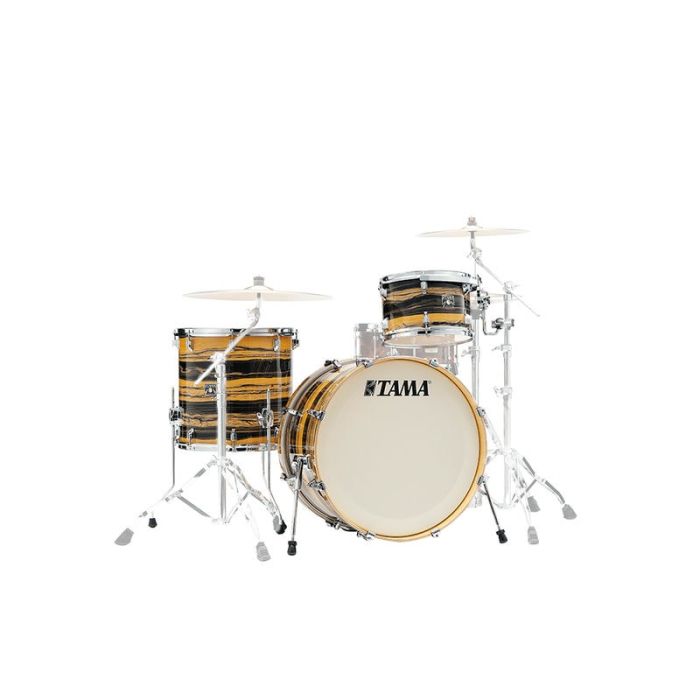 Tama Superstar Classic Maple 3 Piece Shell Pack Natural Tiger Ebony Duracover front