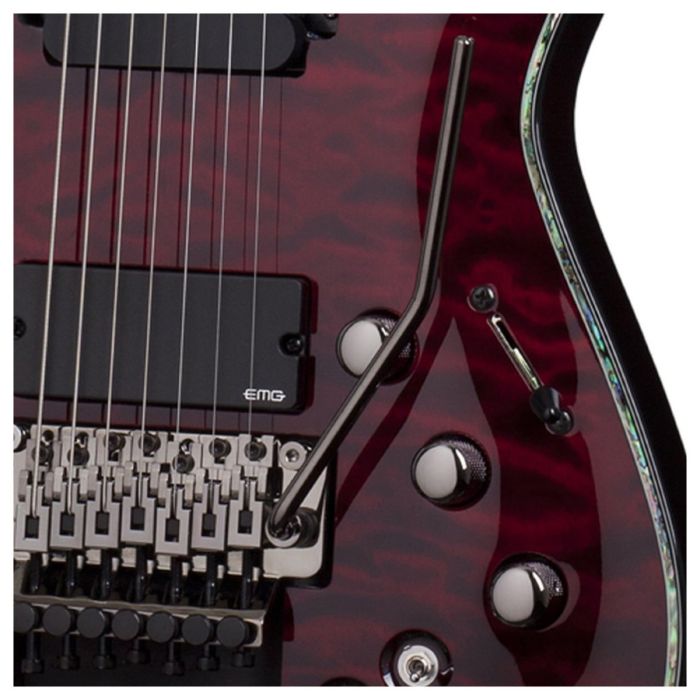 Schecter Hellraiser C-7 S FR Black Cherry pickup bridge