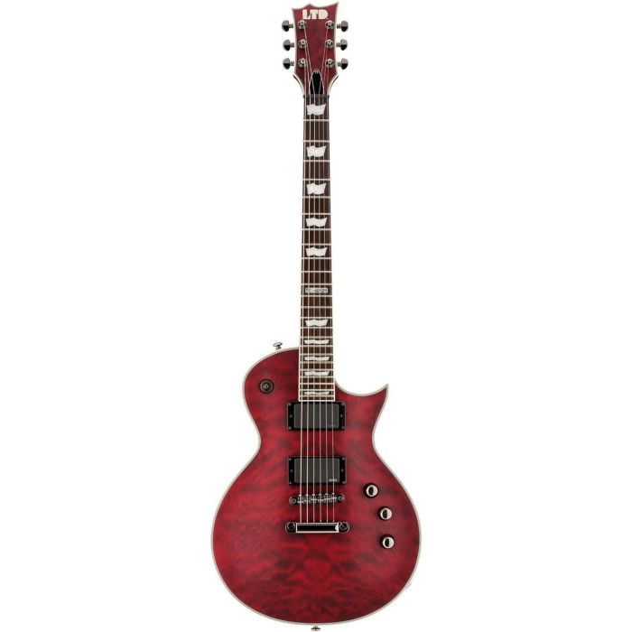 ESP LTD EC-401QM Electric Guitar, See-Thru Black Cherry front view