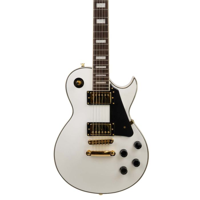 Antiquity Lsc1 White Electric Guitar, body closeup