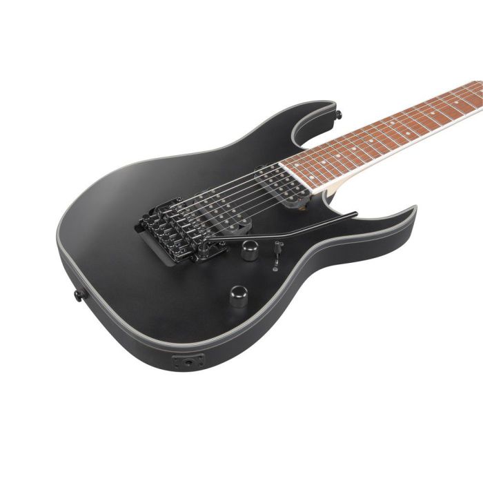Ibanez Rg7420ex bkf Black Flat 7 String Electric Guitar, body closeup front