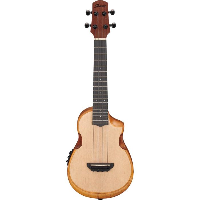 Ibanez Auc10e opn Open Pore Natural Ukulele W Bag, front view