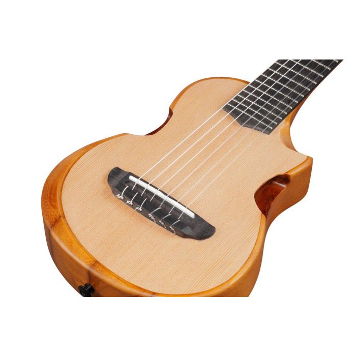 Ibanez Aup10n opn Open Pore Natural Ukulele W Bag, body closeup