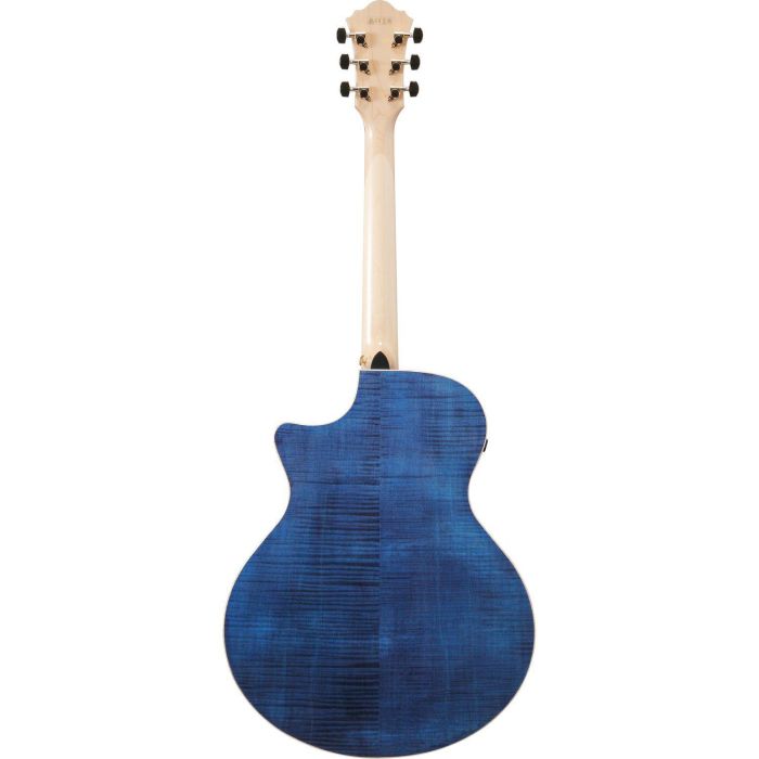 Ibanez Ae390 nta Natural Top Aqua Blue Body Electro acoustic, rear view