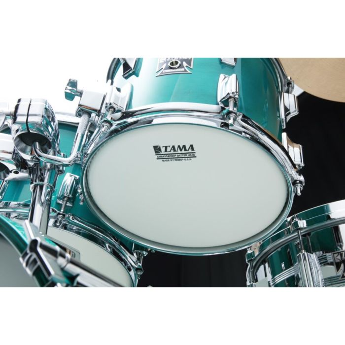 Tama Superstar 4pc Drum Shell Pack 22" Aqua Marine reso tom side