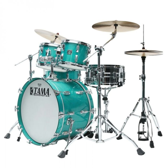 Tama Superstar 4pc Drum Shell Pack 22" Aqua Marine side