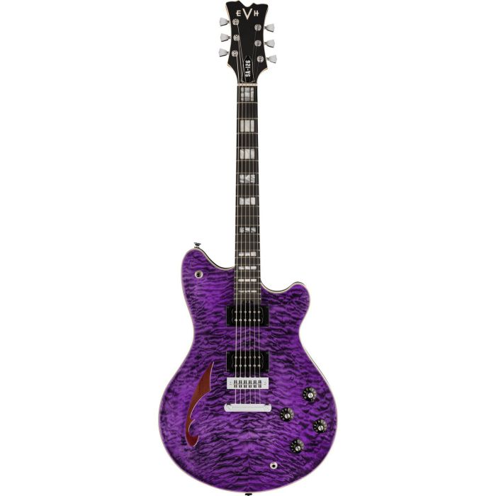 EVH SA126QM Special W  CASE Transparent Purple Electric Guitar, front view