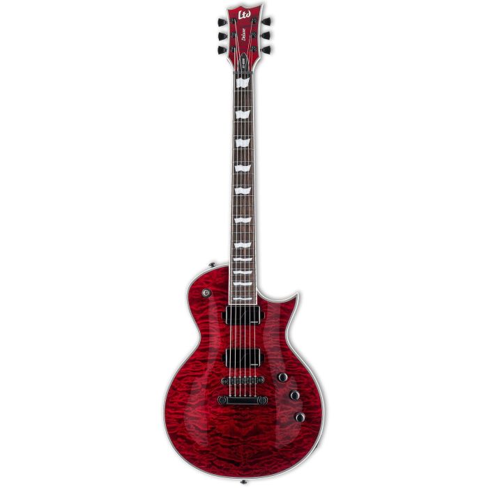 ESP LTD Eclipse EC 1000 QM See Thru Black Cherry Fluence Electric Guitar, front view