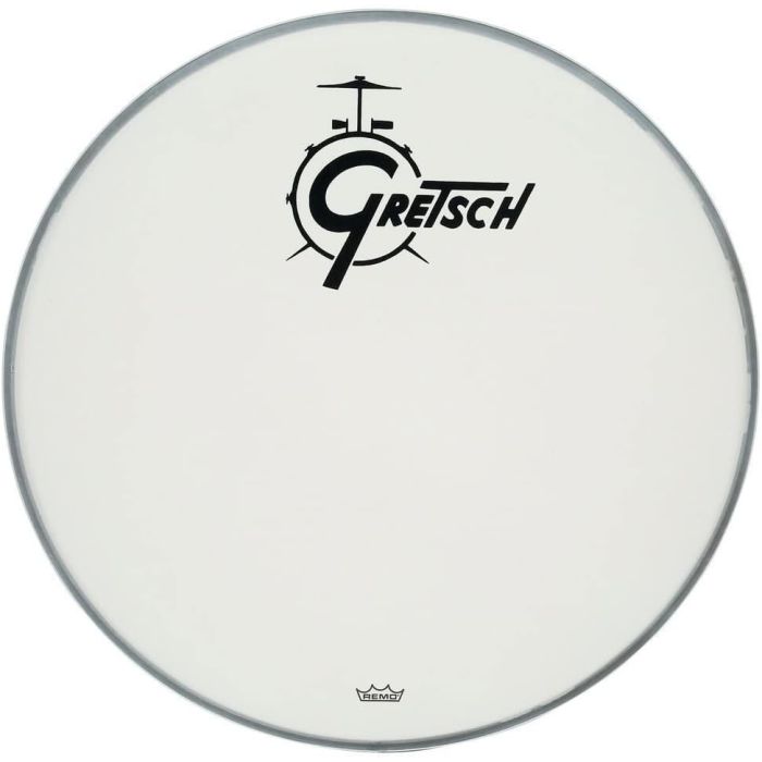 GRETSCH USA Bass Drum Logo Head, 20 Ambassador White Coated