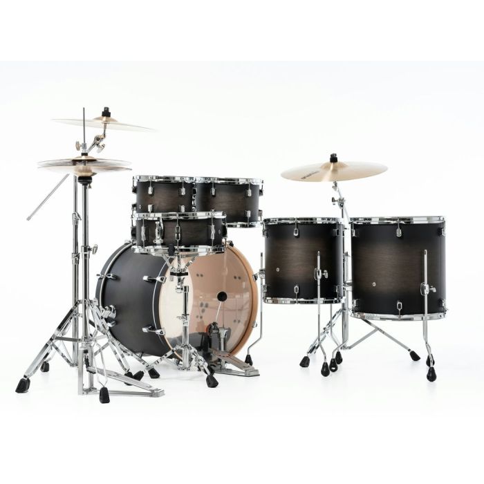 Pearl Decade Maple 6 Piece Drum Kit 22" inc HWP-834 Satin Black Burst behind