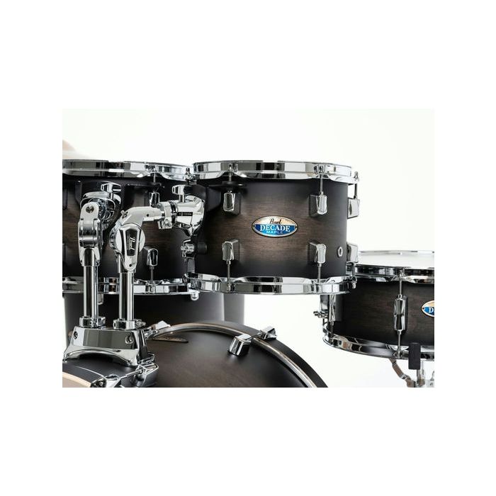 Pearl Decade Maple 6 Piece Drum Kit 22" inc HWP-834 Satin Black Burst rack toms