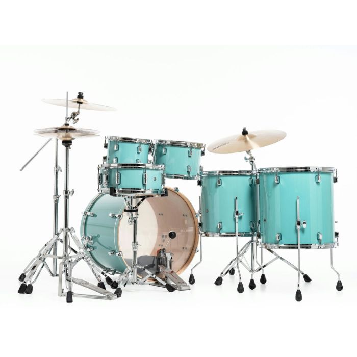 Pearl Decade Maple 6 Piece Drum Kit 22" inc HWP-834 Ice Mint behind side