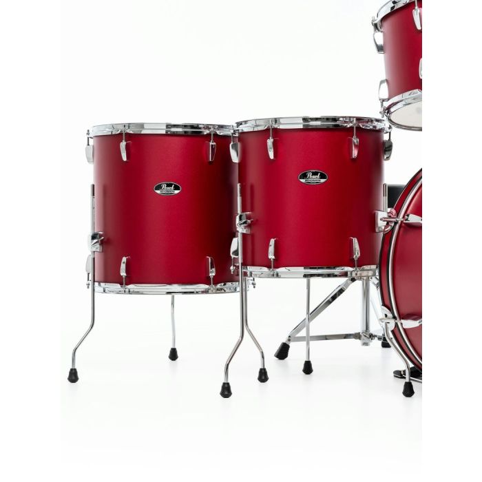 Pearl Roadshow 6pc 22" Drum Kit inc HW and Sabian 3 Piece Solar Cymbals Matte Red Floor toms