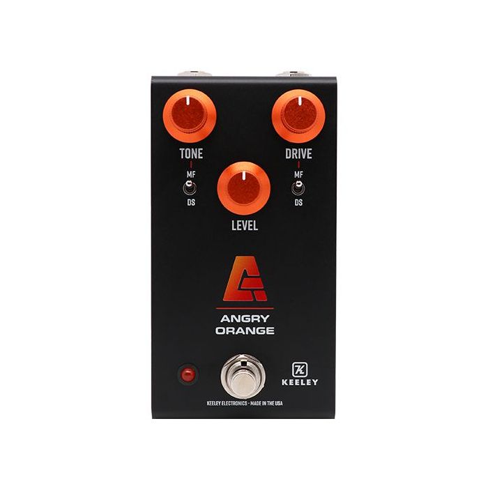 Keeley Electronics Angry Orange 4 in 1 Distortion And Fuzz Pedal, top-down view