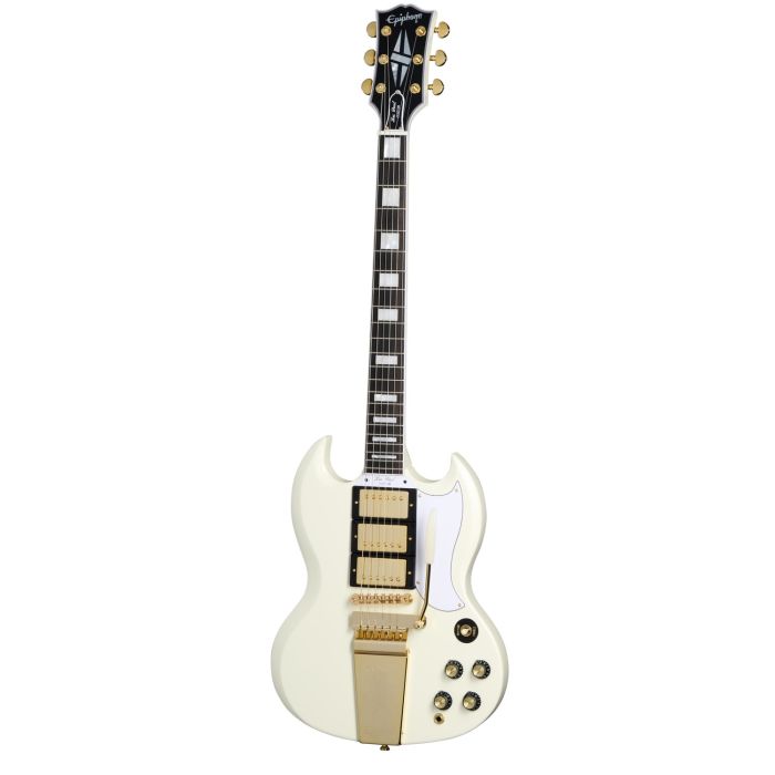 Epiphone 1963 Les Paul SG Custom With Maestro Vibrola Classic White, front view