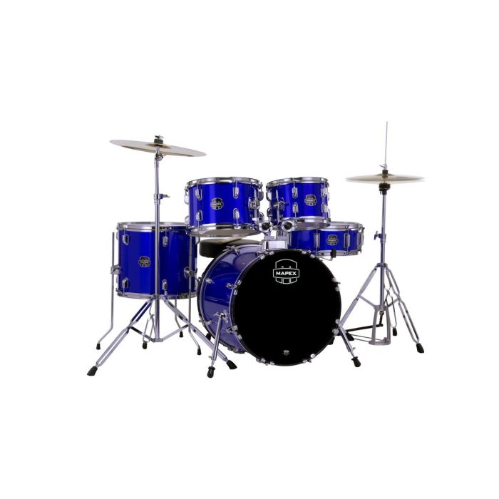 Mapex Comet Series Indigo Blue Kit 18 BD Inc Hardware, Drum Throne and Cymbals front