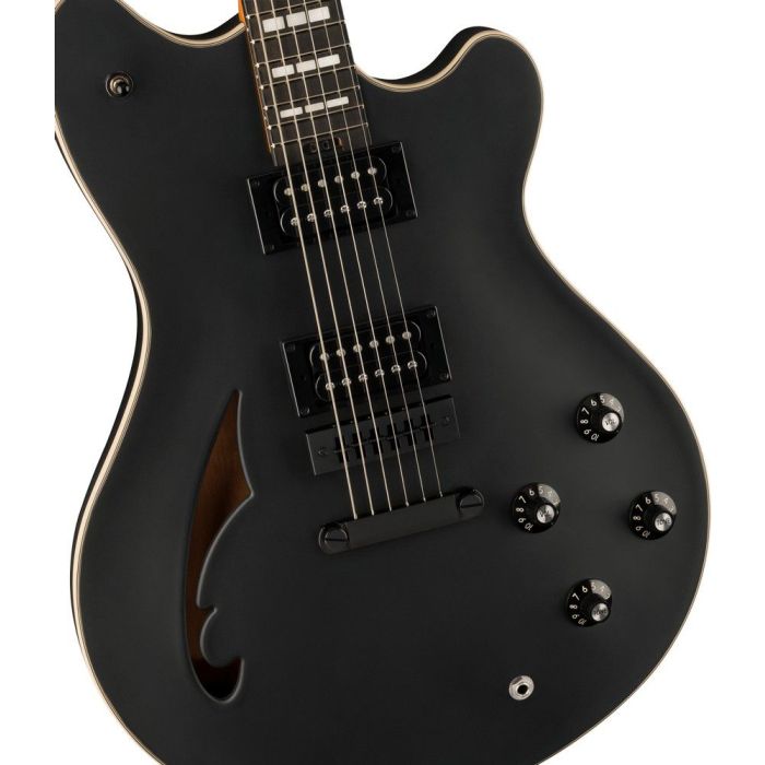 EVH SA126 Special w Case Stealth Black Electric Guitar body closeup