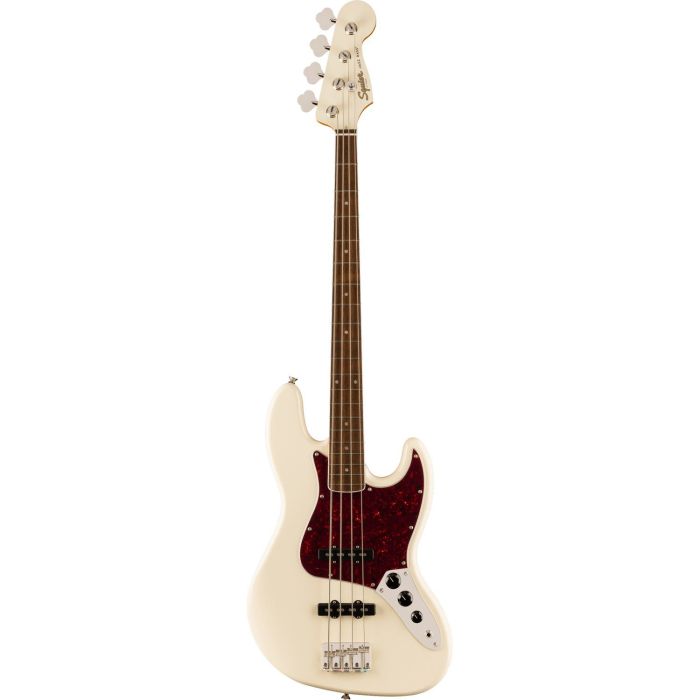 Squier FSR Classic Vibe Mid-60s Jazz Bass LRL TSPG, Olympic White front view