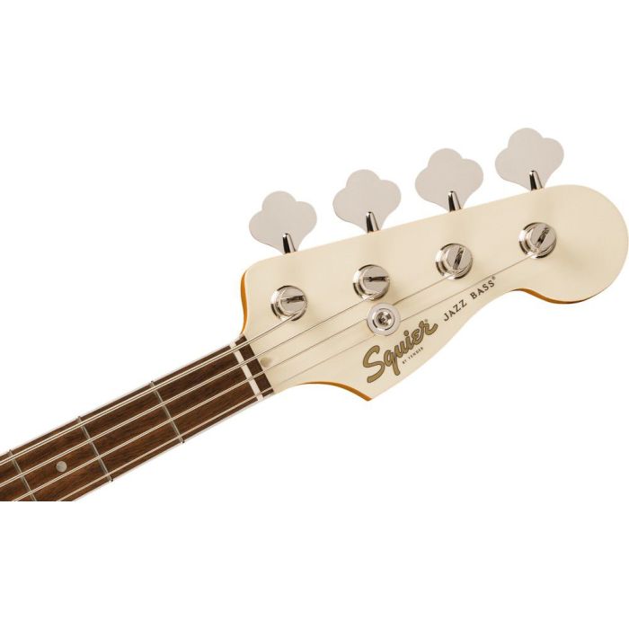 Squier FSR Classic Vibe Mid-60s Jazz Bass LRL TSPG, Olympic White headstock front