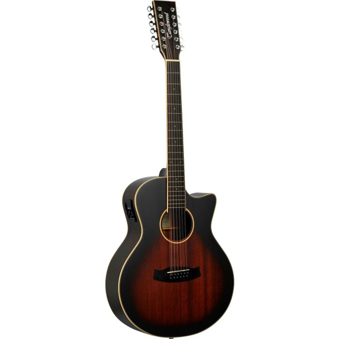 Tanglewood 12 String venetian Cutaway with Tanglewood Premium Plus EQ System, All Mahogany - Autumn Vintage Burst