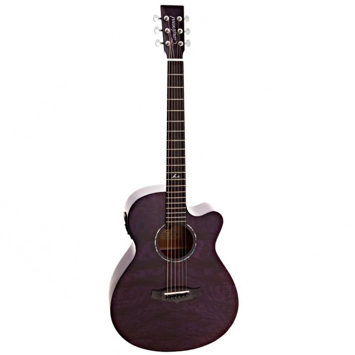 Tanglewood Azure Super Folk Cutaway, Quilted Ash Top and Maple with Tanglewood Premium Plus System Foxglove Purple front