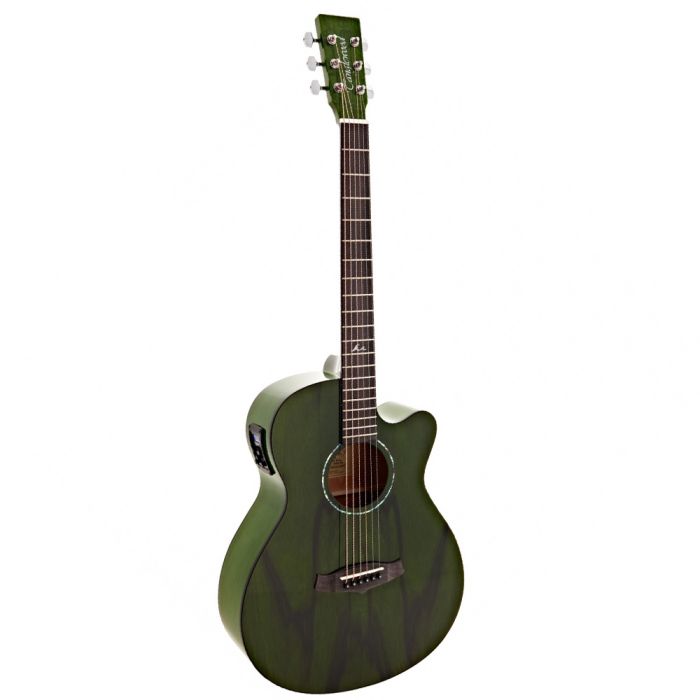 Tanglewood Azure Super Folk Cutaway, Pacific Walnut Top and Maple with Tanglewood Premium Plus System Aurora Green front