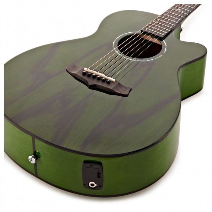 Tanglewood Azure Super Folk Cutaway, Pacific Walnut Top and Maple with Tanglewood Premium Plus System Aurora Green body