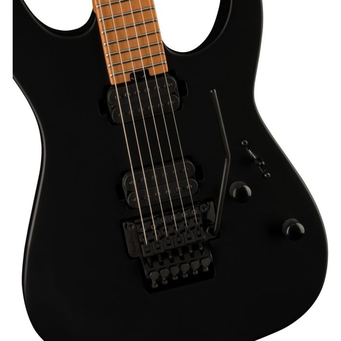 Charvel Ltd Ed Pro-Mod DK24R HH FF, Satin Black body closeup