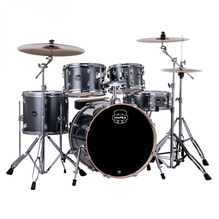 Mapex Venus Series Steel Blue Metallic Kit 20" Inc Hardware, Drum Throne and Cymbals front