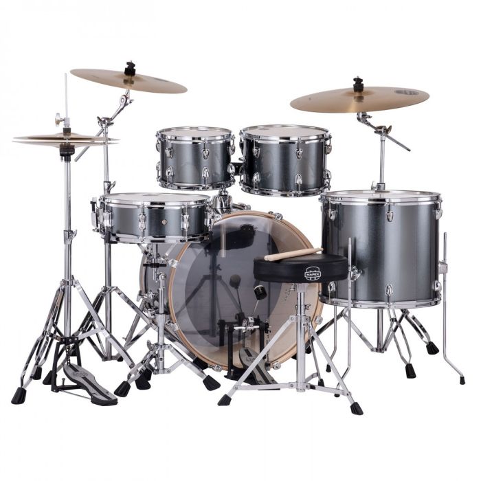 Mapex Venus Series Steel Blue Metallic Kit 22" Inc Hardware, Drum Throne and Cymbals back