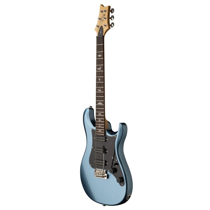 PRS SE NF3 Ice Blue Metallic Rosewood Fingerboard, angled view